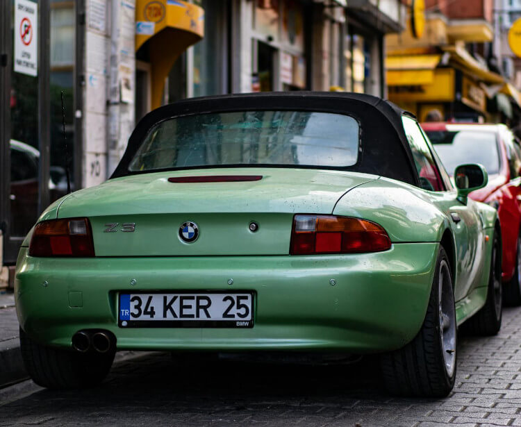 Car with foreign number plate